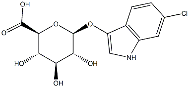 6-氯-3-吲哚基-BETA-D-葡糖苷酸 结构式