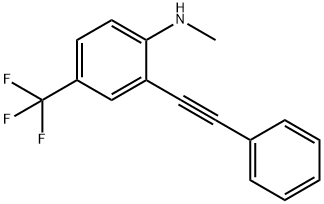 N-methyl-2-(phenylethynyl)-4-(trifluoromethyl)aniline 结构式