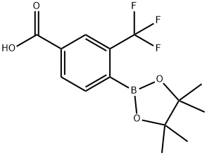 4-(4,4,5,5-四甲基-1,3,2-二氧杂硼烷-2-基)-3-(三氟甲基)苯甲酸 结构式