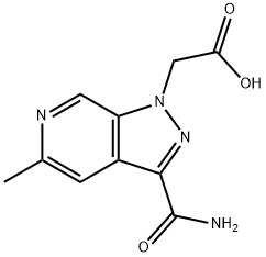 3-(aminocarbonyl)-5-methyl-1H-Pyrazolo[3,4-c]pyridine-1-acetic acid 结构式