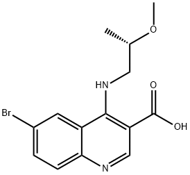 6-bromo-4-[[(2S)-2-methoxypropyl]amino]quinoline-3-carboxylic acid 结构式