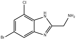 (5-bromo-7-chloro-1H-1,3-benzodiazol-2-yl)methanamine 结构式