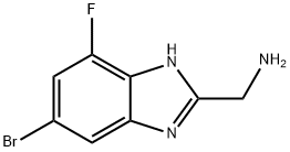 (5-bromo-7-fluoro-1H-1,3-benzodiazol-2-yl)methanamine 结构式