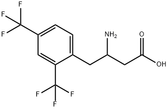 3-氨基-4-[2,4-双(三氟甲基)苯基]丁酸 结构式