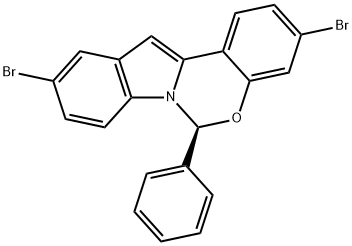 (S)-3,10-二溴-6-苯基-6H-苯并[5,6] [1,3]恶嗪并[3,4-Α]吲哚 结构式