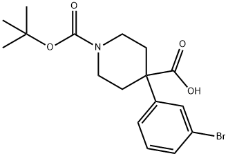 1-Boc-4-(3-bromophenyl)-4-carboxypiperidine 结构式