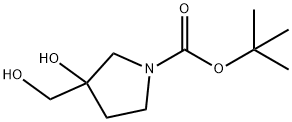 3-羟基-3-(羟基甲基)吡咯烷-1-羧酸叔丁酯 结构式