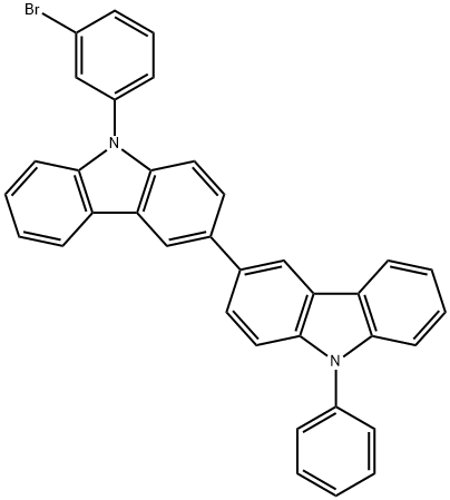 9-(3-溴苯基)-9'苯基-9H-,9'H-3,3'-咔 结构式