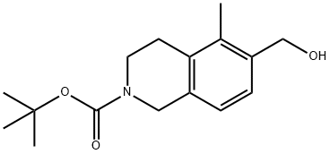 3,4-二氢-6-(羟甲基)-5-甲基-2(1H)-异喹啉甲酸叔丁酯 结构式