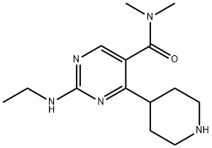 2-(ethylamino)-N,N-dimethyl-4-(piperidin-4-yl)pyrimidine-5-carboxamide 结构式