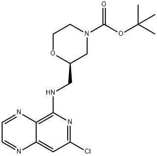 4-吗啉羧酸,2-[[(7-氯[3,4-B]吡嗪-5-基)氨基]甲基]-,1,1-二甲基乙基酯 结构式