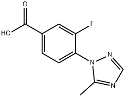 3-Fluoro-4-(5-methyl-1H-1,2,4-triazol-1-yl)benzoic acid 结构式