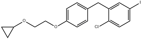 1-氯-2-(4-(2-环丙氧基乙氧基)苄基)-4-碘苯 结构式