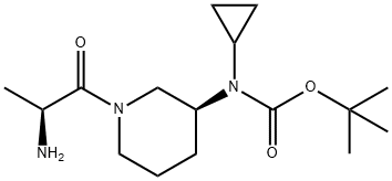 [(S)-1-((S)-2-Amino-propionyl)-piperidin-3-yl]-cyclopropyl-carbamic acid tert-butyl ester 结构式