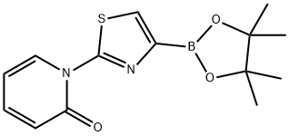 1-(4-(4,4,5,5-四甲基-1,3,2-二氧硼杂环戊烷-2-基)噻唑-2-基)吡啶-2(1H)-酮 结构式