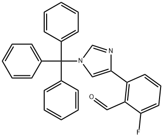 2-氟-6-(1-三苯甲基-1H-咪唑-4-)苯甲醛 结构式