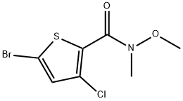 5-bromo-3-chloro-N-methoxy-N-methylthiophene-2-carboxamide 结构式