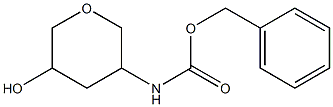 (5-羟基四氢-2H-吡喃-3-基)氨基甲酸苄酯 结构式