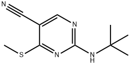 2-(tert-butylamino)-4-(methylthio)pyrimidine-5-carbonitrile 结构式