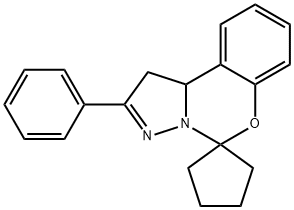 2'-phenyl-1',10b'-dihydrospiro[cyclopentane-1,5'-pyrazolo[1,5-c][1,3]benzoxazine] 结构式