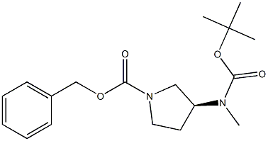 benzyl (3s)-3-{[(tert-butoxy)carbonyl](methyl)amino}pyrrolidine-1-carboxylate 结构式