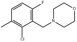 4-(2-氯-6-氟-3-甲基苄基)吗啉 结构式