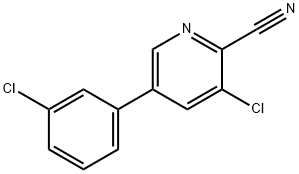 5-(3-氯苯基)-3-氯-2-氰基吡啶 结构式