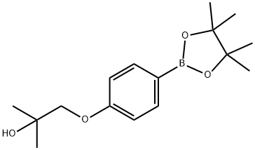 2-methyl-1-(4-(4,4,5,5-tetramethyl-1,3,2-dioxaborolan-2-yl)phenoxy)propan-2-ol 结构式