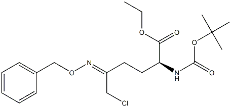 (S,E)-5-((苄氧基)亚氨基)-2-((叔丁氧羰基)氨基)-6-氯己酸乙酯 结构式