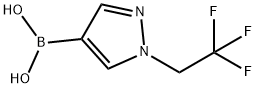 1-(2,2,2-TRIFLUOROETHYL)-1H-PYRAZOL-4-YL-4-BORONIC ACID 结构式