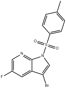 3-溴-5-氟-1-对甲苯磺酰基-7-氮杂吲哚 结构式