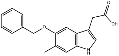 5-苄氧基-6-甲基吲哚-3-乙酸 结构式