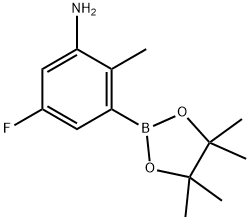5-FLUORO-2-METHYL-3-(4,4,5,5-TETRAMETHYL-1,3,2-DIOXABOROLAN-2-YL)ANILINE 结构式