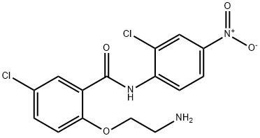 2-(2-Aminoethoxy)-5-chloro-N-(2-chloro-4-nitrophenyl)benzamide 结构式