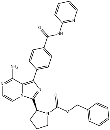 (S)-benzyl 2-(8-amino-1-(4-(pyridin-2-ylcarbamoyl)phenyl)imidazo[1,5-a]pyrazin-3-yl)pyrrolidine-1-carboxylate