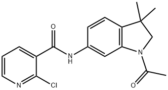 N-(1-乙酰基-3,3-二甲基-6-基)-2-氯代烟酰胺 结构式