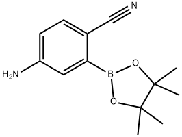 4-氨基-2-(四甲基-1,3,2-二氧杂硼环戊烷-2-基)苯腈 结构式