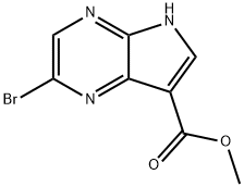 METHYL 2-BROMO-5H-PYRROLO[2,3-B]PYRAZINE-7-CARBOXYLATE 结构式