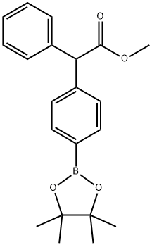 methyl 2-phenyl-2-(4-(4,4,5,5-tetramethyl-1,3,2-dioxaborolan-2-yl)phenyl)acetate 结构式