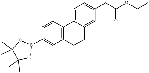 ethyl 2-(7-(4,4,5,5-tetramethyl-1,3,2-dioxaborolan-2-yl)-9,10-dihydrophenanthren-2-yl)acetate 结构式