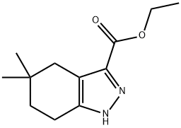 5,5-Dimethyl-4,5,6,7-tetrahydro-1H-indazole-3-carboxylic acid ethyl ester 结构式