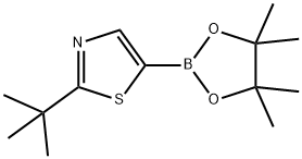 2-(叔丁基)-5-(4,4,5,5-四甲基-1,3,2-二氧硼杂环戊烷-2-基)噻唑 结构式