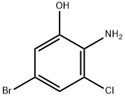 2-氨基-5-溴-3-氯苯酚 结构式