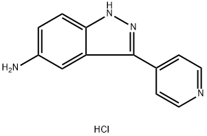 5-氨基-3-吡啶-4-基-1H-吲唑二盐酸盐 结构式