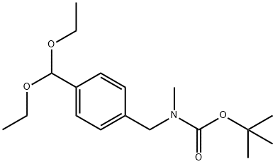 N-[(4-二乙氧基甲基)苄基]-N-甲基氨基甲酸叔丁酯 结构式