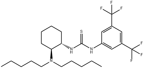 N-[3,5-双(三氟甲基)苯基]-N'-[(1R,2R)-2-(二戊基氨基)环己基]硫脲 结构式