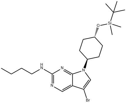 5-溴-N-丁基-7 - ((1R,4R)-4 - ((叔丁基二甲基硅烷基)氧基)环己基)-7H-吡 结构式