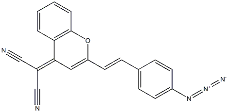 (E)-2-(2-(4-azidostyryl)-4H-chromen-4-ylidene)malononitrile 结构式