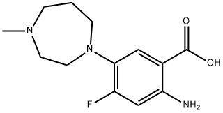 2-氨基-4-氟-5 - 4-甲基-[1,4]二氮杂环庚烷-1-基-苯甲酸 结构式