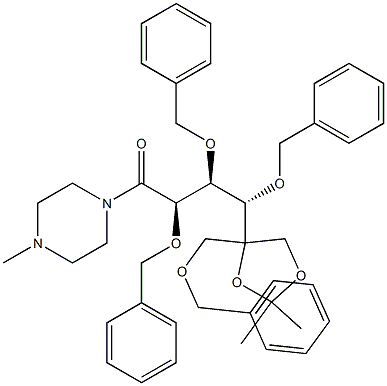 (2R,3S,4S)-2,3,4-三苄氧基-4-(4-((苄氧基)-甲基)-2,2-二甲基-1,3-二氧杂-4-基)-1-(4-甲基哌嗪-1-基)丁-1酮草酸盐 结构式